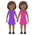 👭🏾 women holding hands: medium-dark skin tone display on JoyPixels